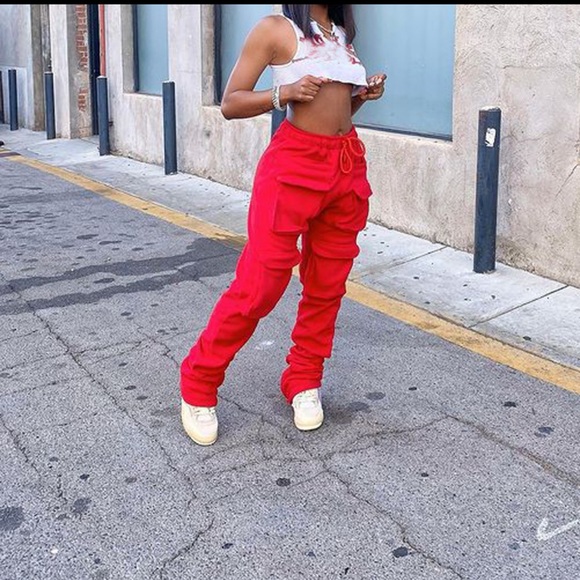 Multi Pocket Stacked Joggers🩸 - Picture 2 of 8